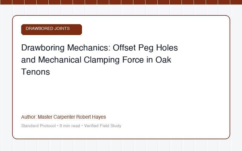 Drawboring Mechanics: Offset Peg Holes and Mechanical Clamping Force in Oak Tenons
